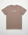 Brown t-shirt with 'SMALLSIDE' logo on a white background